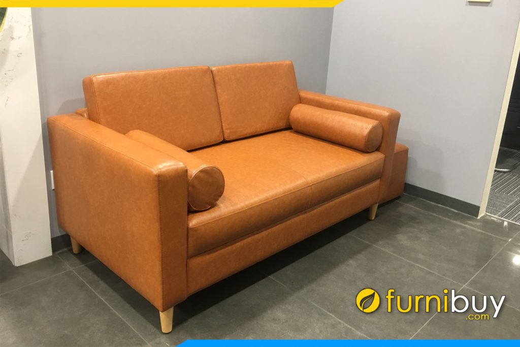 Ghế sofa văng da màu nâu hiện đại cao cấp