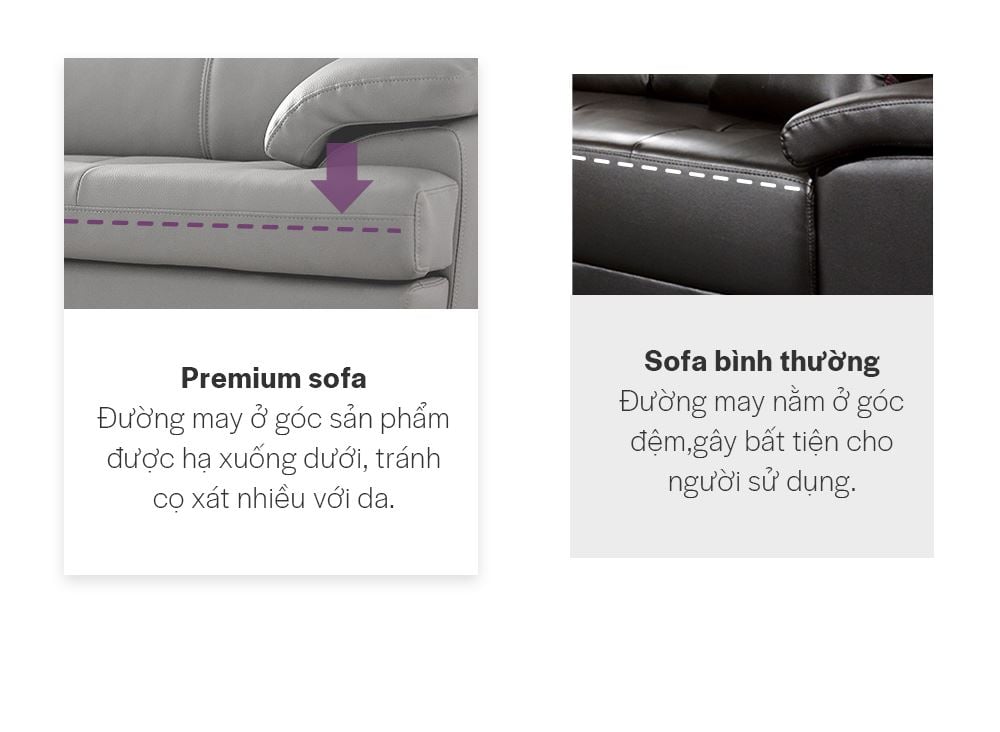 SF316 - GHẾ SOFA DA THẬT 4 CHỖ NGỒI KÈM ĐÔN