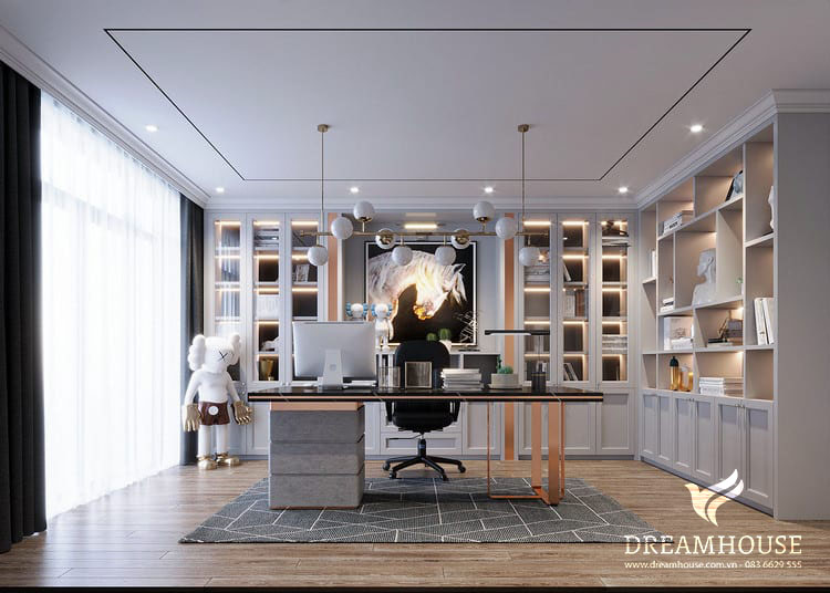 Thiết kế phòng làm việc với chất liệu và kiểu dáng bàn ghế làm việc