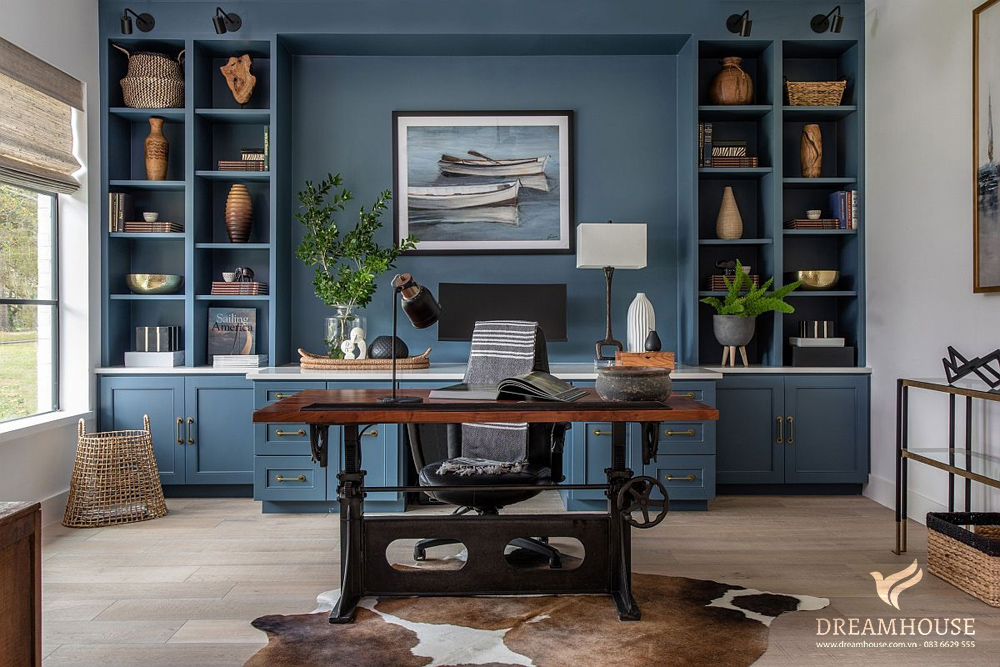 Thiết kế phòng làm việc tại nhà cao cấp, sang trọng