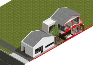 Mặt cắt công trình.